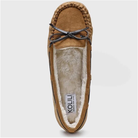 Women's Brown Faux Fur Warm Winter Cozy Durable Rubber Sole Slippers Boot Shoes - Picture 8 of 8